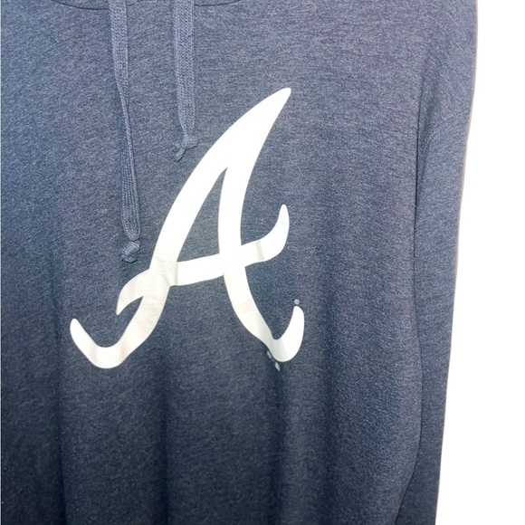 Atlanta Braves ’47 Brand Navy Lightweight Hoodie Large A Logo Size XL - Picture 3 of 3